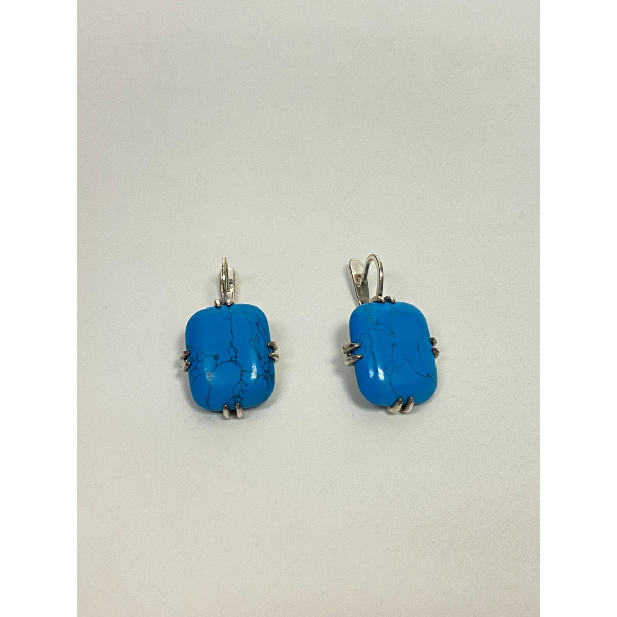 Jenavi Turquoise and Sterling Silver Earrings Vintage