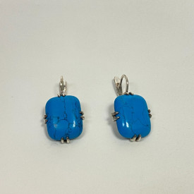 Jenavi Turquoise and Sterling Silver Earrings Vintage