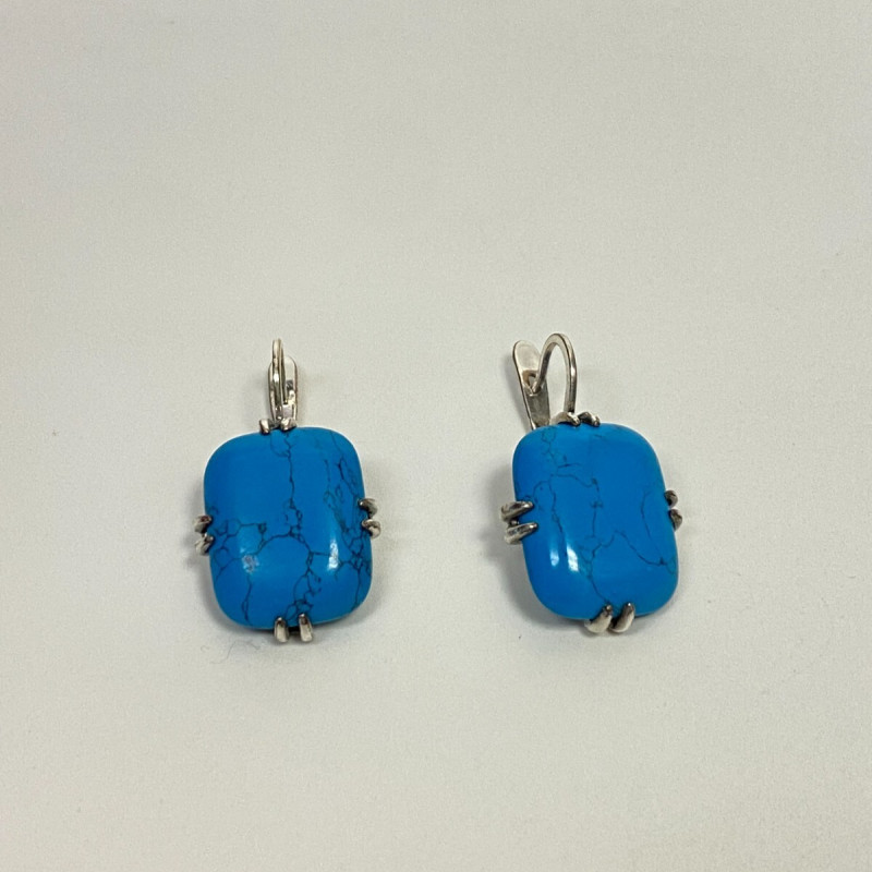 Jenavi Turquoise and Sterling Silver Earrings Vintage Jenavi Turquoise and Sterling Silver Earrings Vintage