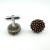 Brutalist Style Silver Tone Cufflinks Brown Pin Heads Bed Nails Dante Vintage