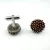 Brutalist Style Silver Tone Cufflinks Brown Pin Heads Bed Nails Dante Vintage