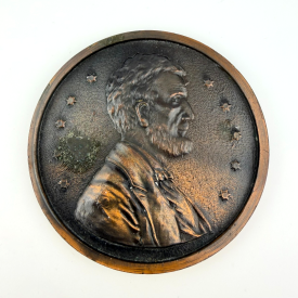 Large 75 mm Souvenir Bronze Penny of Gettysburg with Abraham Lincoln