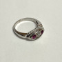  14K Beautiful White Gold Oval Pink Stud With Diamond Woman Ring