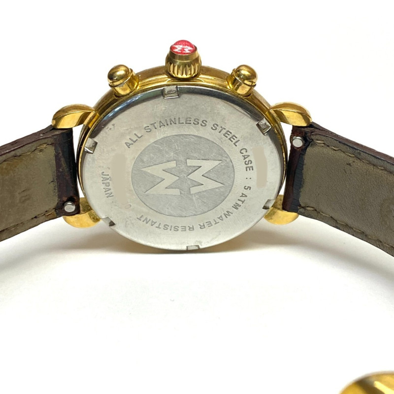 MICHALE DIAMOND BEZEL WITH ORIGYN LEATHER BAND WATCH 36mm