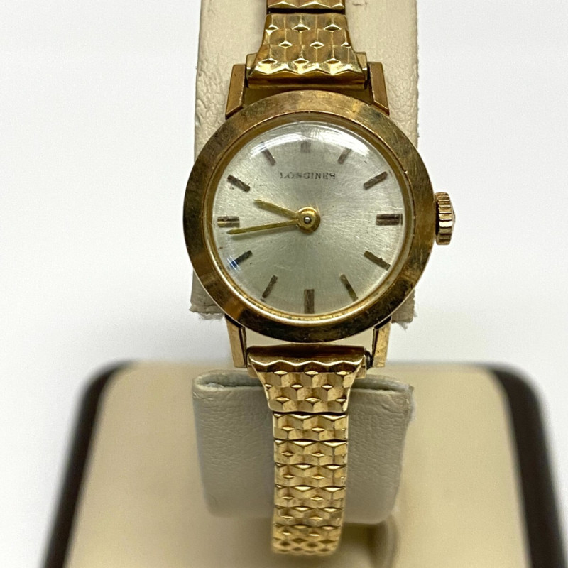 Longines Ladies 10k Gold Filled Case & Band, Mechanical Wind Up Watch, Working
