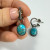 Vintage Navajo style Sterling Silver 925 Turquoise Stud Drop Earrings