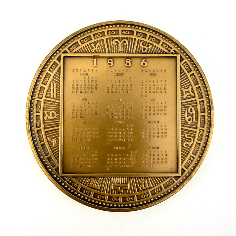 Father Chronos Medal Franklin Mint Annual Calendar 1986 Medals Solid Brass