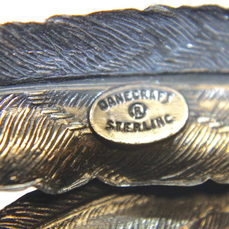 Antique DANECRAFT Sterling Silver Feather Pendant Brooch Pin Antique DANECRAFT Sterling Silver Feather Pendant Brooch Pin