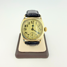 Vintage 1920s Elgin Gold Cushion Case Watch 17 Jewels Mechanical Running