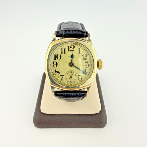 Vintage 1920s Elgin Gold Cushion Case Watch 17 Jewels Mechanical Running Vintage 1920s Elgin Gold Cushion Case Watch 17 Jewels Mechanical Running
