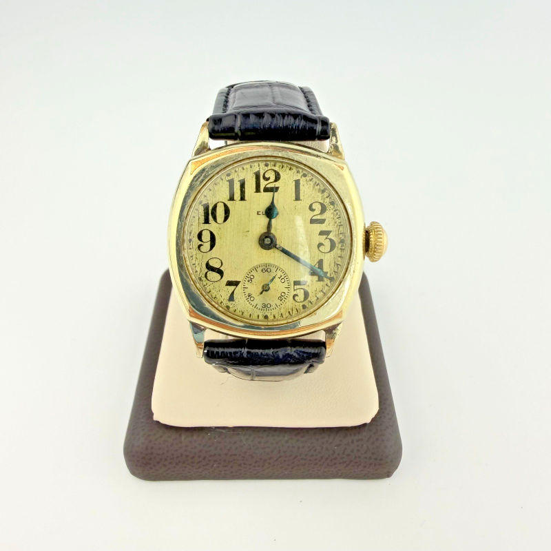 Vintage 1920s Elgin Gold Cushion Case Watch 17 Jewels Mechanical Running