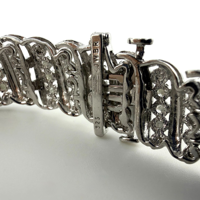 7¼" Diamond & Sterling Silver TENNIS Bracelet JWBR 925 Renaissance Style