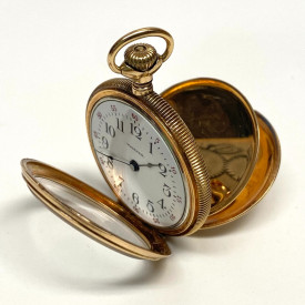 Rare American Waltham W.W.C. MFG.CO 14K U.S ASSAY Pocket Watch, With Engraving
