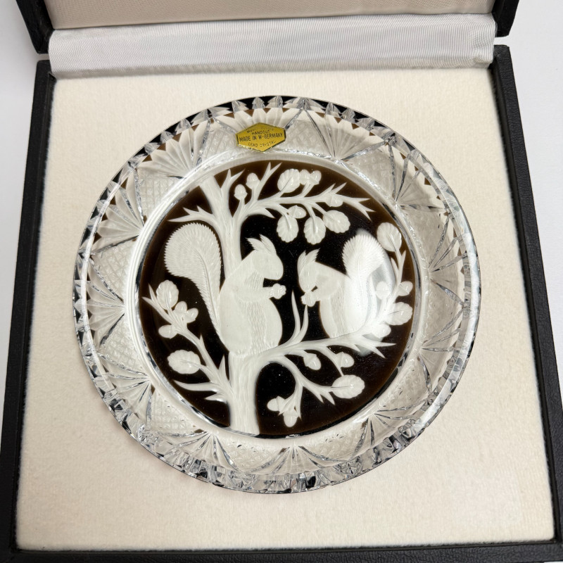Vintage Brown 1974 Royale Germania Crystal Limited Edition Squirrels Plate 6.2"