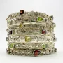 Lot of 7 Sterling Silver 925 Natural Gemstone Bangle Bracelets