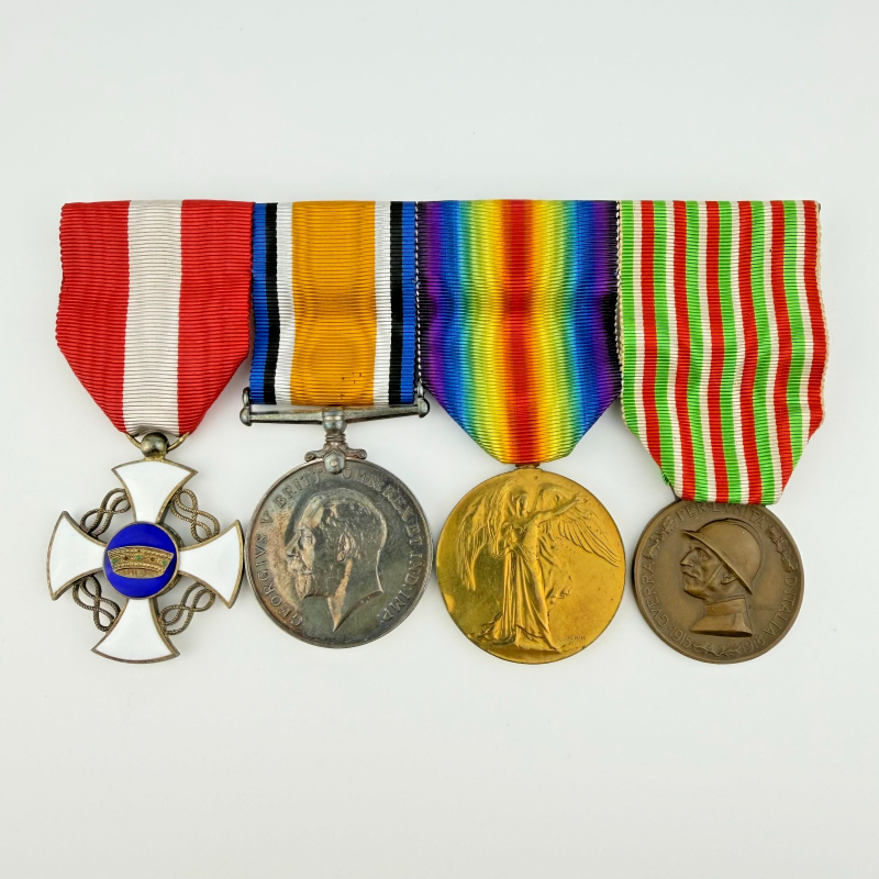 Rare WWI British Medal Group with Italian War Medal in Spink & Son Case