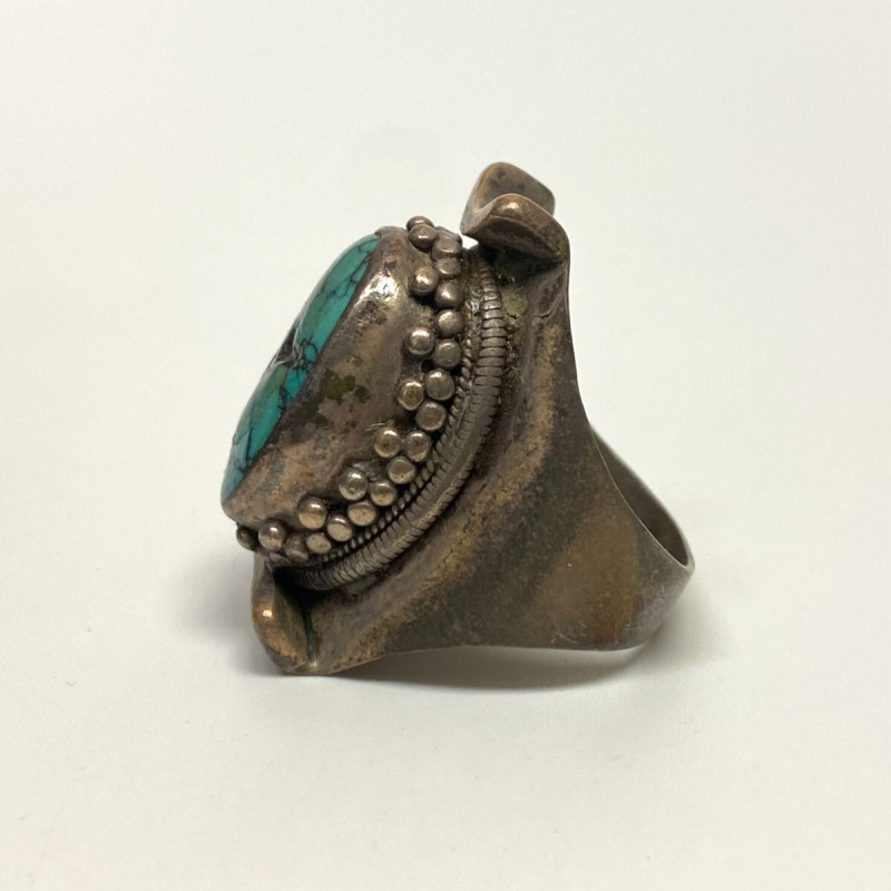 Vintage Turquoise Silver Ring Size 11 Vintage Turquoise Silver Ring Size 11