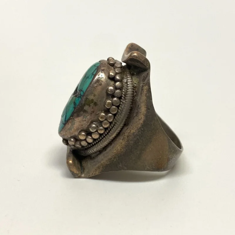 Vintage Turquoise Silver Ring Size 11 Vintage Turquoise Silver Ring Size 11
