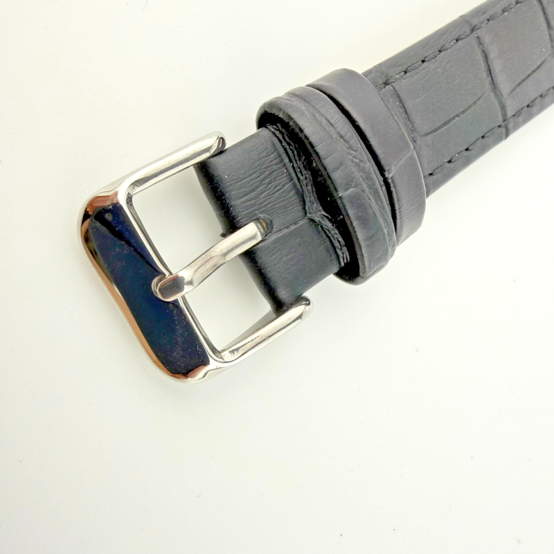 Vintage Omega 34mm Stainless Steel Non-Magnetic Military Watch Black Leather