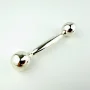Vintage Mexico Sterling Silver 925 Baby Rattle Jingle Bell Dumbbell, Appr 4.25"