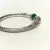 Gabriel & Co Sterling Silver And Steel Bangle S294719 With Green Carved Stone