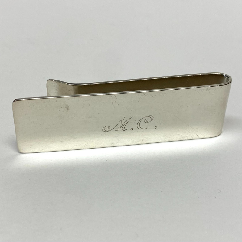 Tiffany & Co.  Money Clip Sterling Silver 925, With initials M.C.