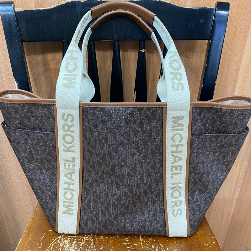 MICHAEL KORS Large Maeve Open Tote Bag in Logo Canvas Shoulder Bag 38S4G5VT3B 2