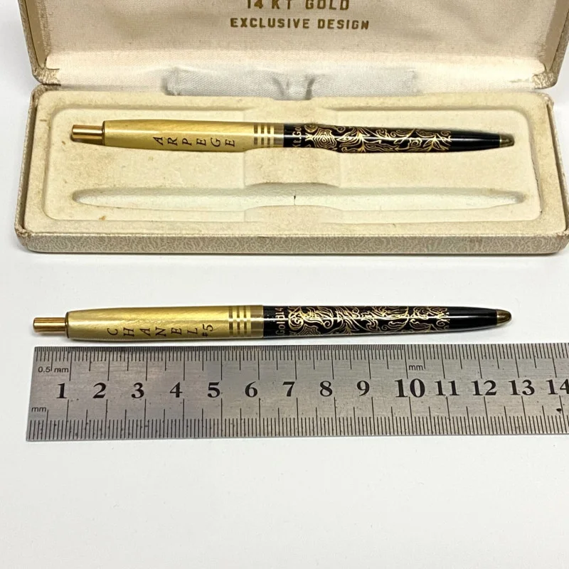 Vintage Perfumed Writing Pens Exclusive Arpege C H A N E L  5  Design 14kt Gold