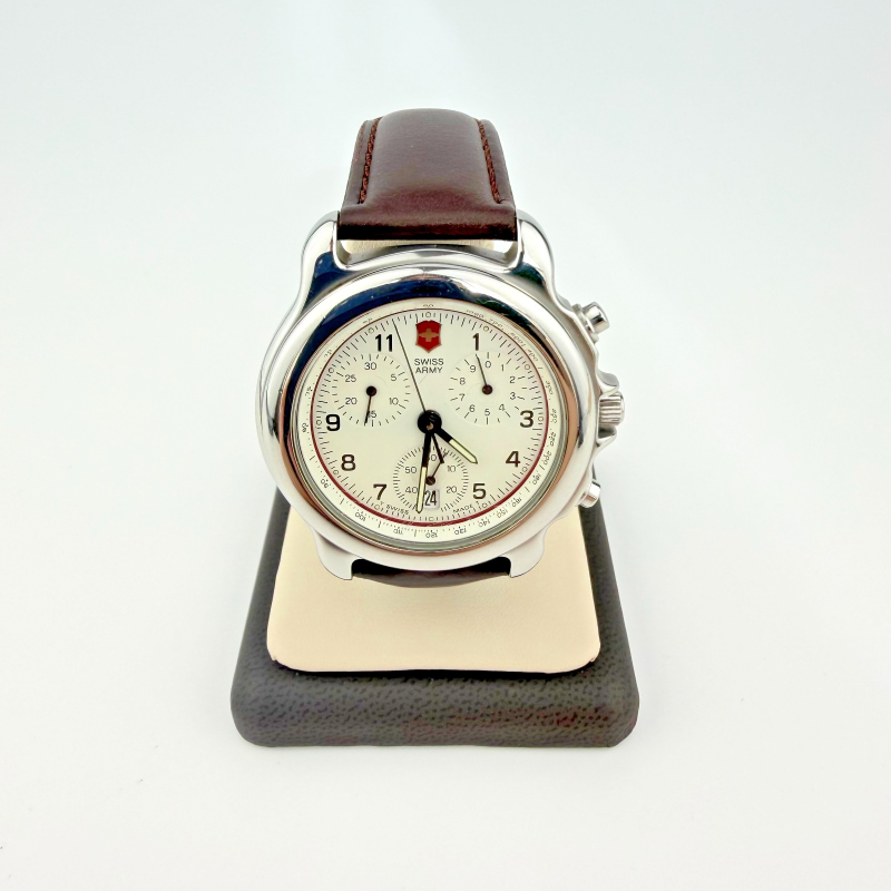 Victorinox Swiss Army Chronograph Men's Watch Stainless St. Brown Leather Strap