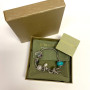 Judith Ripka Silver 925 CZ Charms Bracelet Size 7.5” Long, 7 pieces, Pouch, Box