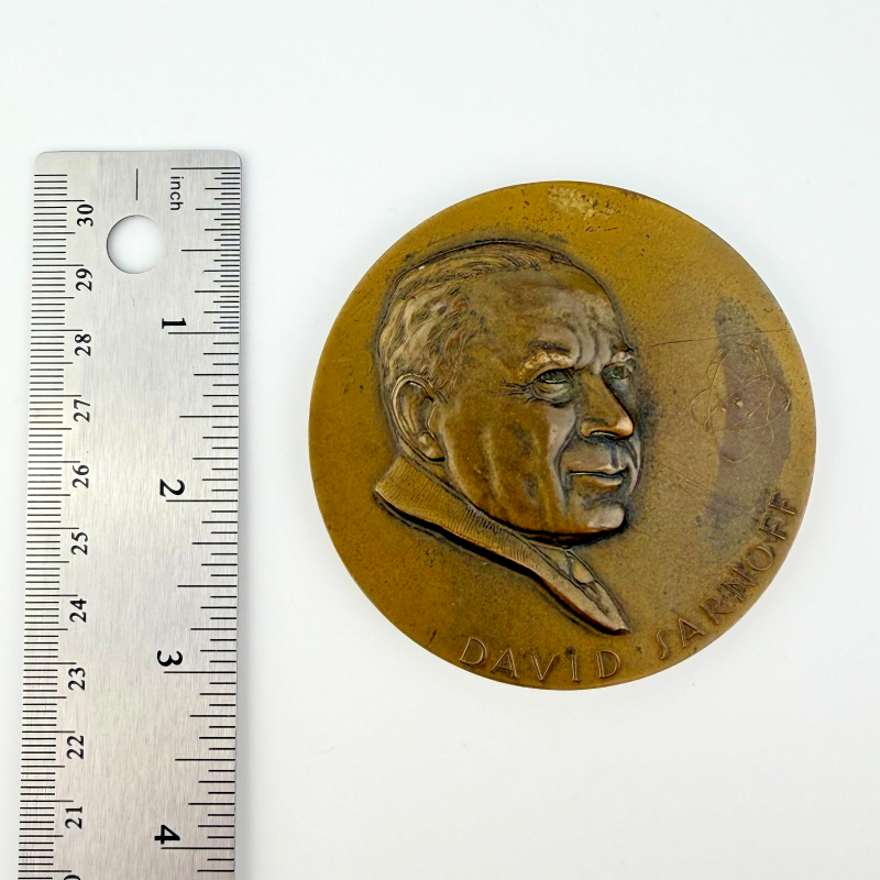 1956 David Sarnoff 50th Anniversary At RCA 3" 77mm Bronze Medal by Medallic Art