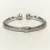 Gabriel & Co Sterling Silver And Steel Bangle S294719 With Green Carved Stone