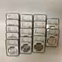 1889-1890 US Morgan Silver Dollar $1 set of 15 coins, NGC