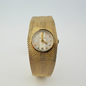 Vintage Bulova Accutron Ladies 10K Gold Filled Mesh Bracelet Watch 6.5"