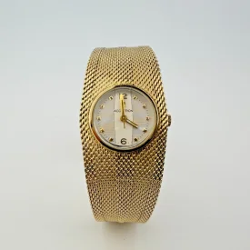 Vintage Bulova Accutron Ladies 10K Gold Filled Mesh Bracelet Watch 6.5"