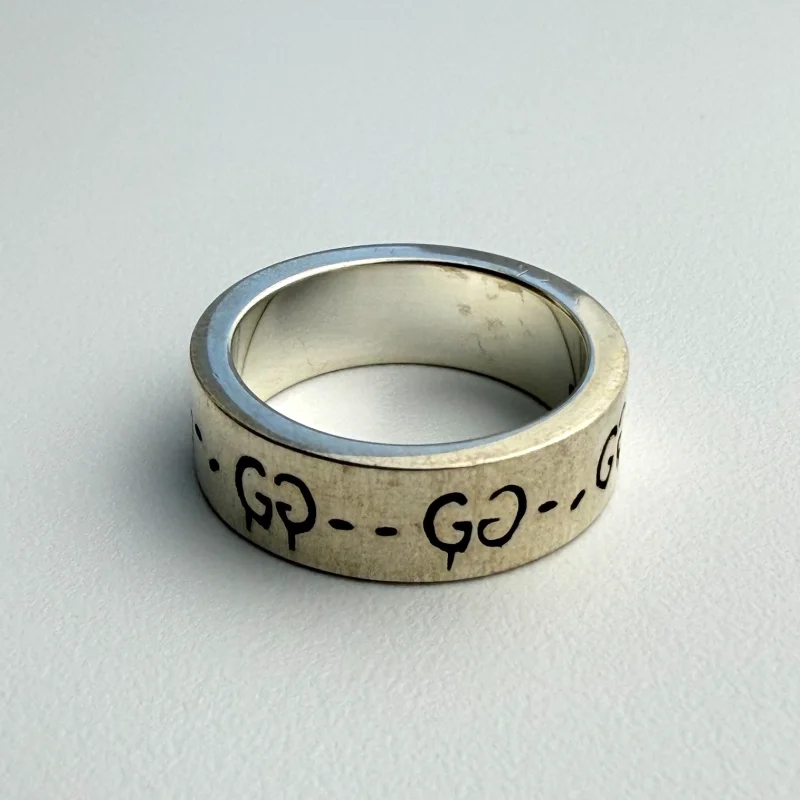Gucci Ghost Ring Silver - Size 5 - Made in Italy - 0701 ARGENTO