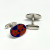Sterling Silver Red Blue Enamel Cufflinks