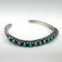 Old Pawn Navajo Sterling Silver Fifteen SNAKE EYE TURQUOISE Bracelet