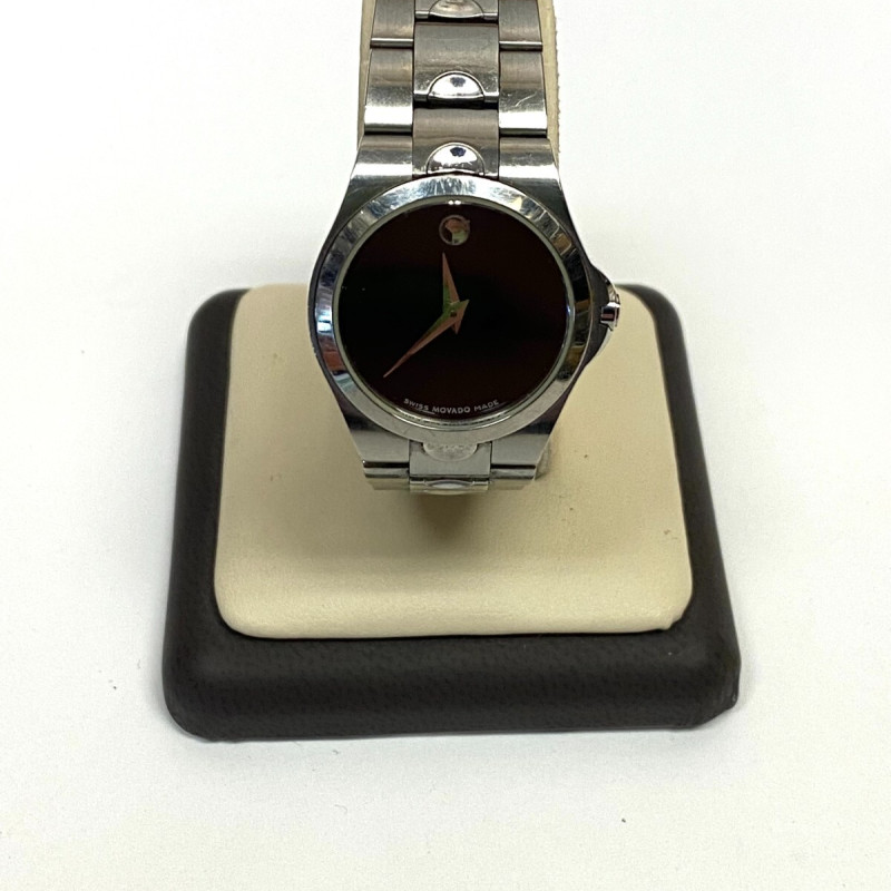 MOVADO Black Dial Stainless Steel Luxury Swiss Quartz Watch