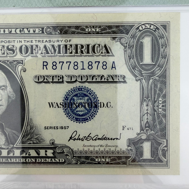 1957 $1 Silver Cert. Fr. 1619 RA Block PMG 63 EPQ Repeater Serial R8778 1878A