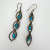 Vintage Boho Natural Turquoise Sterling Silver Dangle Earrings With Yellow Hue
