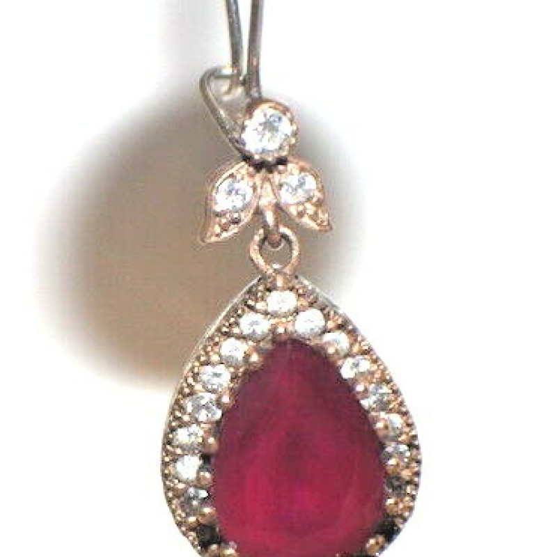 Vintage Sapphire Crystal Gold Plated Sterling Silver Ruby Earrings Vintage Sapphire Crystal Gold Plated Sterling Silver Ruby Earrings