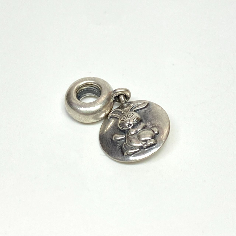 Pre-owned Pandora 925 Chinese Zodiac Rabbit Dangle Charm #790882