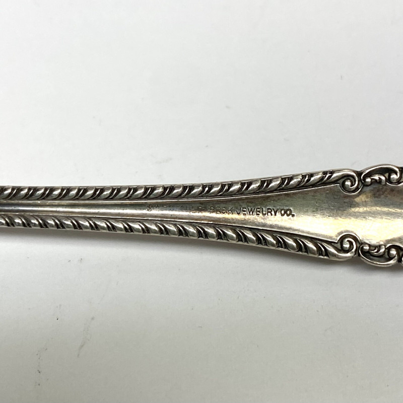 1899 Decorative Slotted Sterling Silver Serving 8 1/2 ''Spoon 1899 Decorative Slotted Sterling Silver Serving 8 1/2 ''Spoon