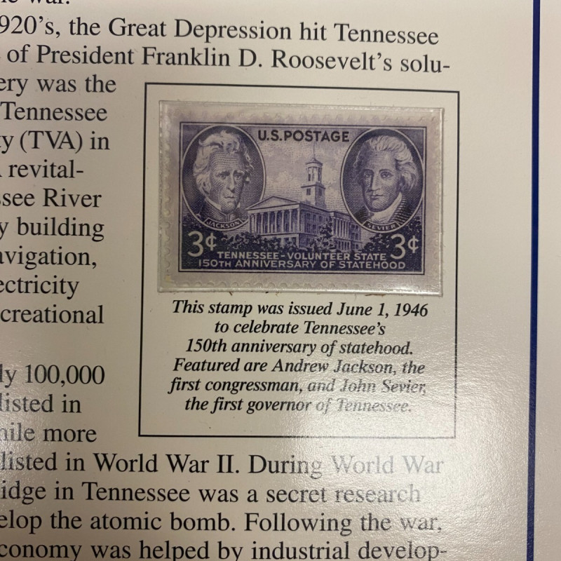 2002 Postal Commemorative Society Statehood Quarter/stamps Tennessee P & D