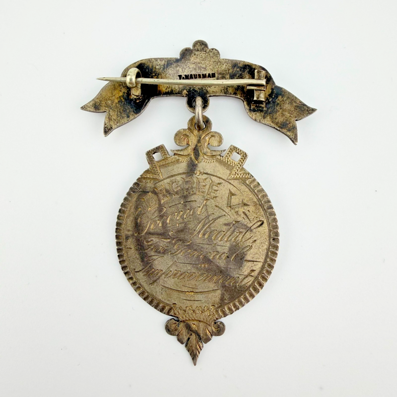 Antique Victorian 1886-1887 Pilcher's Studio of Music Silvered Medal - Named