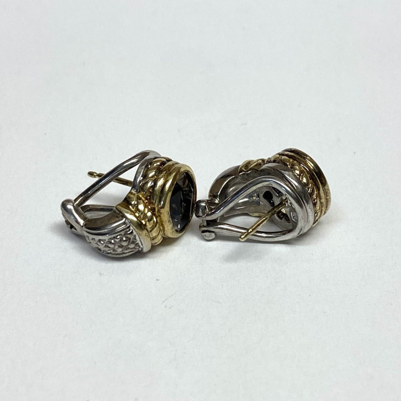 18K Judith Ripka Designed With Sterling Silver 925 & Gemstone Earrings 18K Judith Ripka Designed With Sterling Silver 925 & Gemstone Earrings
