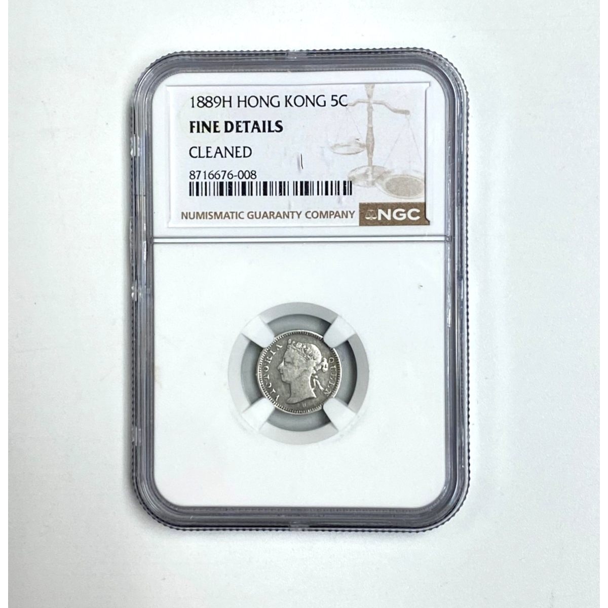 1889H Hong Kong 5C - NGC FINE DETAILS