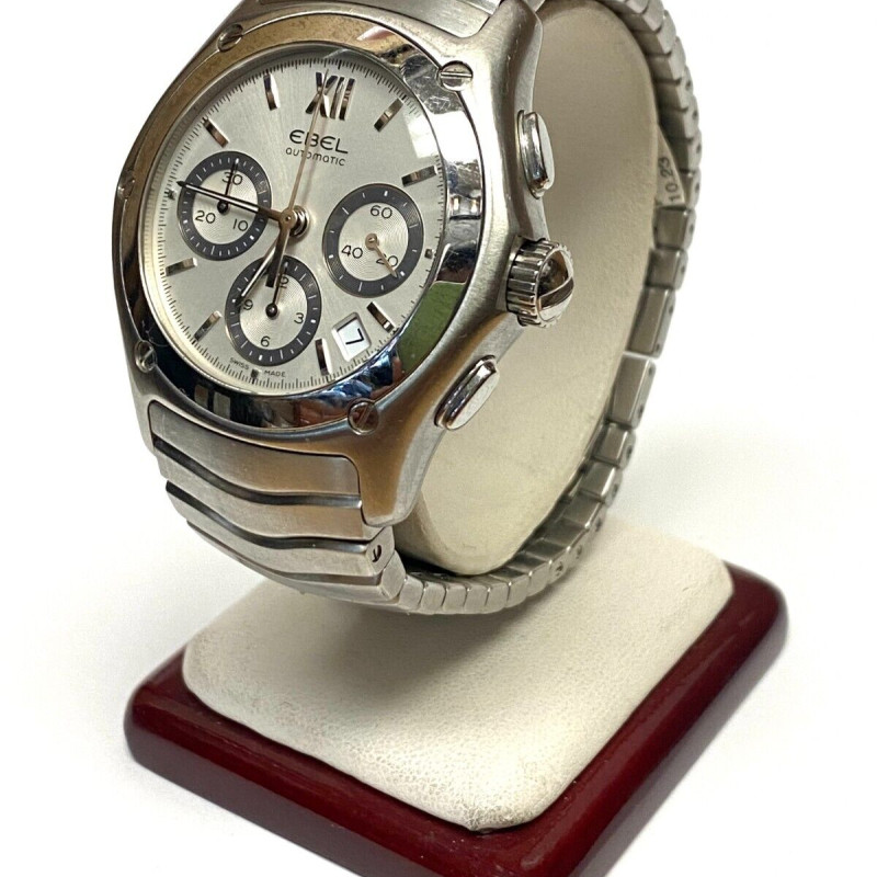 Ebel Classic Wave Senior Chrono Automatic Men Watch 40mm STAINLESS Steel