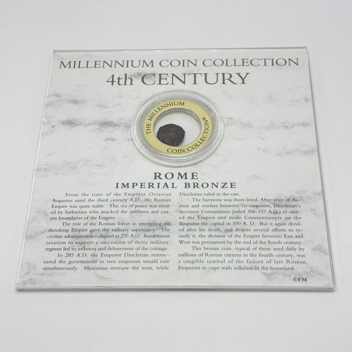 Franklin Mint Millennium Coin Collection 4th Century Rome Imperial Bronze Coin